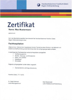 德国IHK/HWK/AHK技能证书 国际认可的技术服务金标准